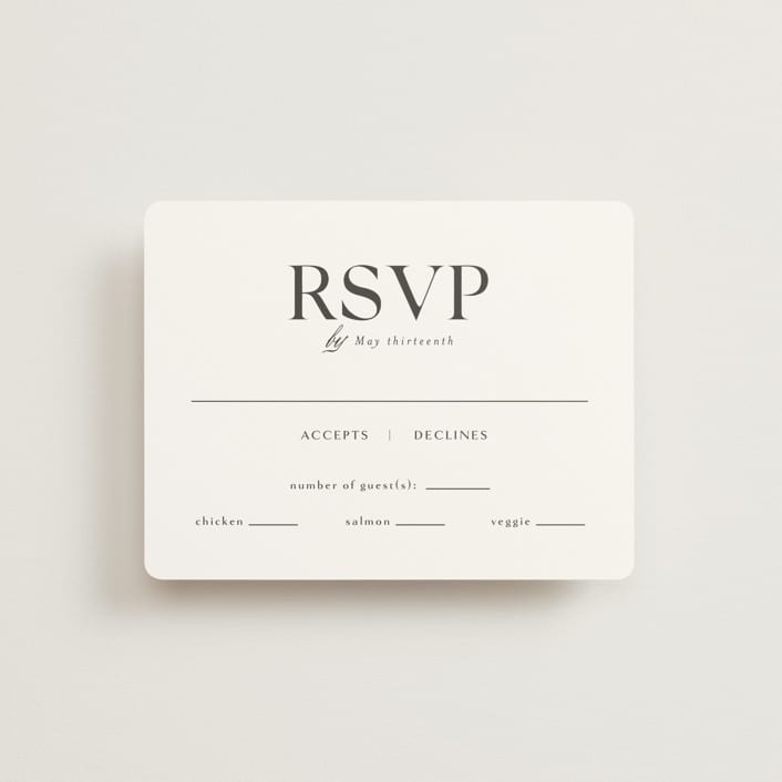 "CELINE" - RSVP Cards in Opal by Melanie Kosuge - Front