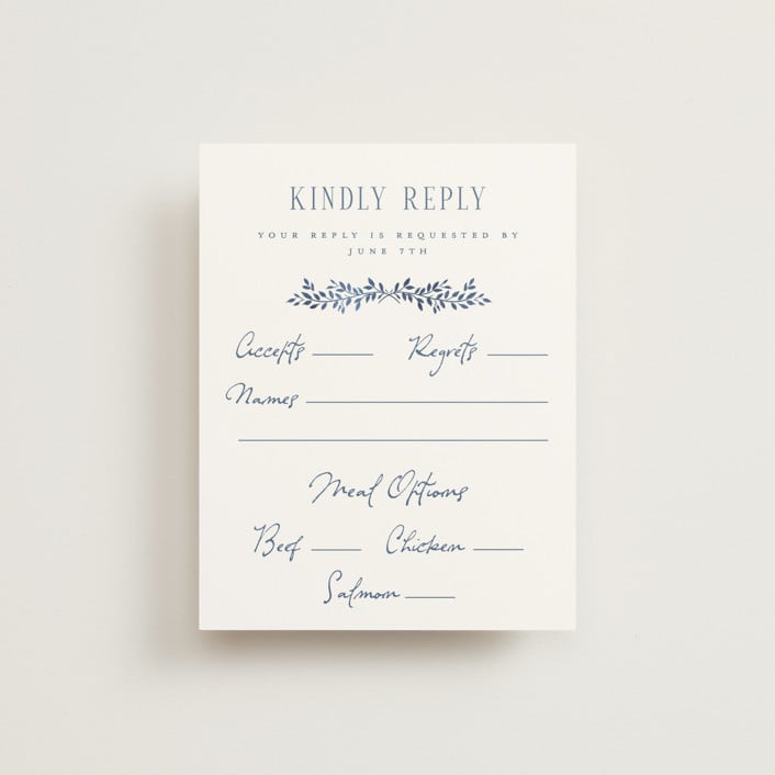 "Pavilion" - RSVP Cards in Navy by Petra Kern - Front