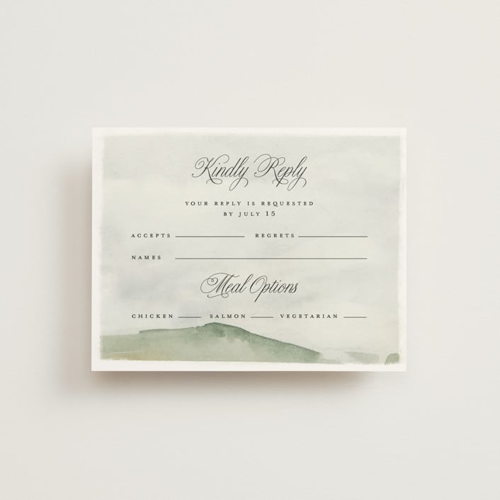 "Countryside" - RSVP Cards in Emerald by Petra Kern - Front