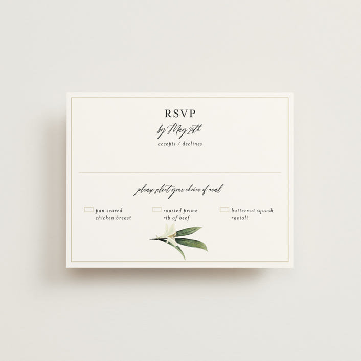 "Fresh Classic" - RSVP Cards in Porcelain by Susan Moyal - Front