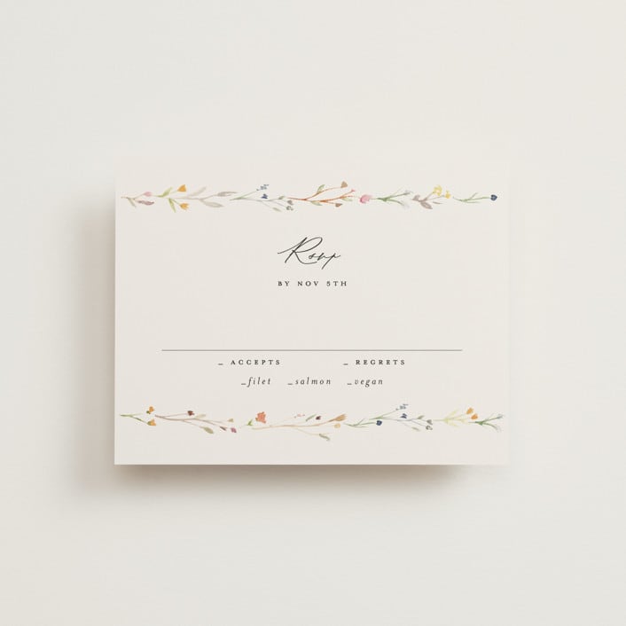 "delicate florals" - RSVP Cards in Snow by Lori Wemple - Front