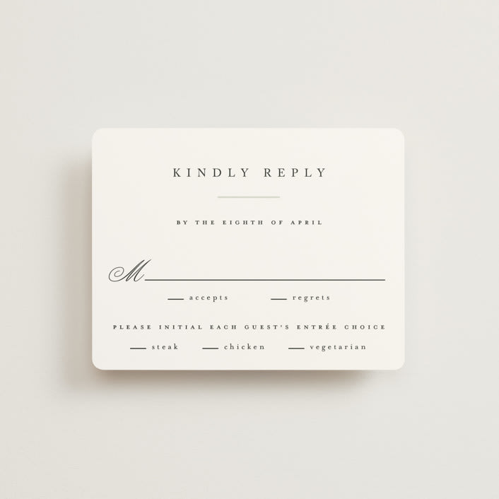 "Conley" - RSVP Cards in Leaf by Kristie Kern - Front