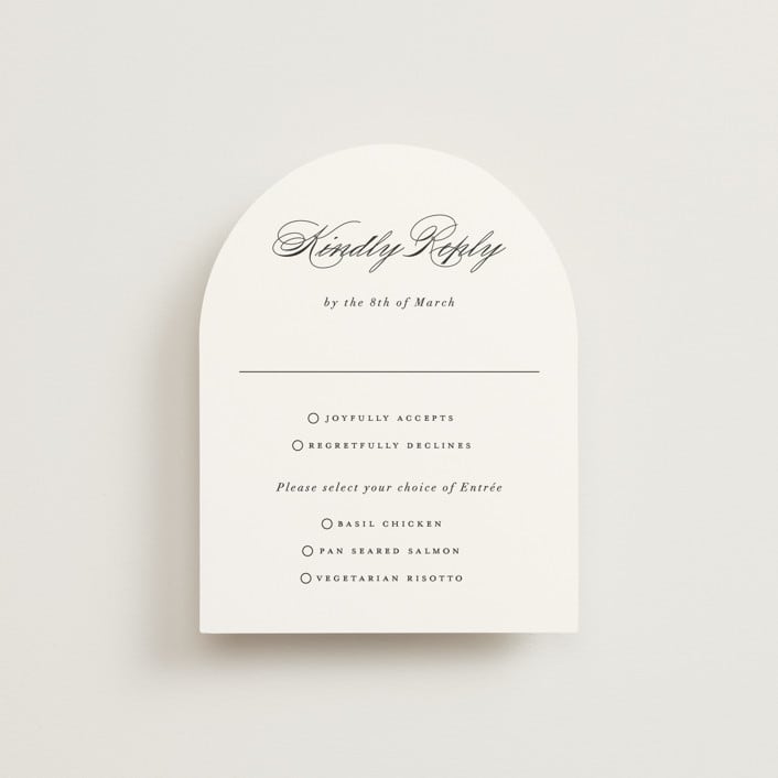 "Classically Elegant" - RSVP Cards in Snow by Brandy Folse - Front