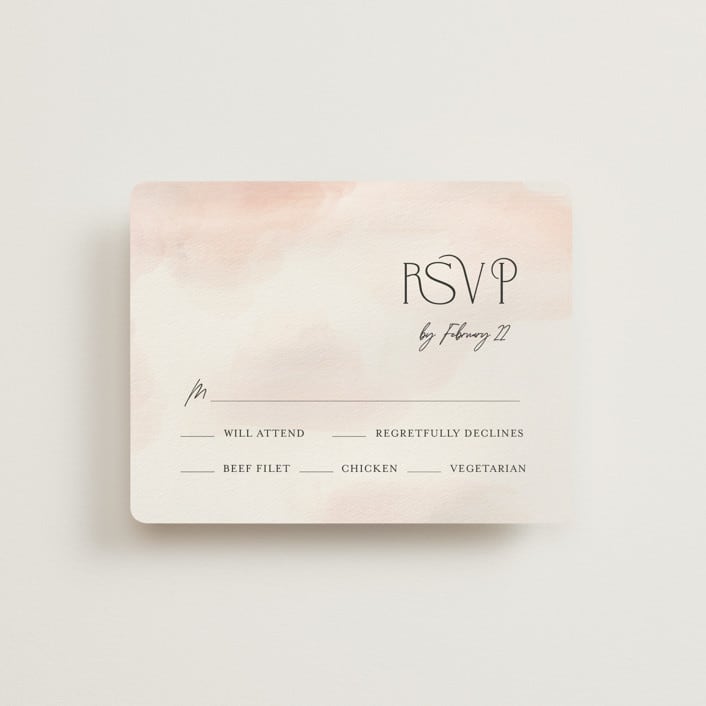 "First light" - RSVP Cards in Blush by Itsy Belle Studio - Front