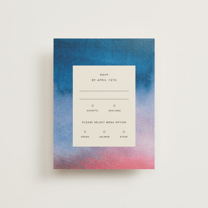 "At Dusk" - RSVP Cards in Sunset by Sumak Studio - Front