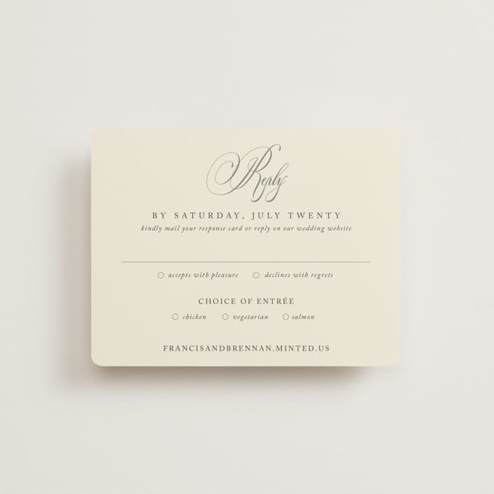 "Wonderful Tonight" - RSVP Cards in Oreo Creme by Design Lotus - Front