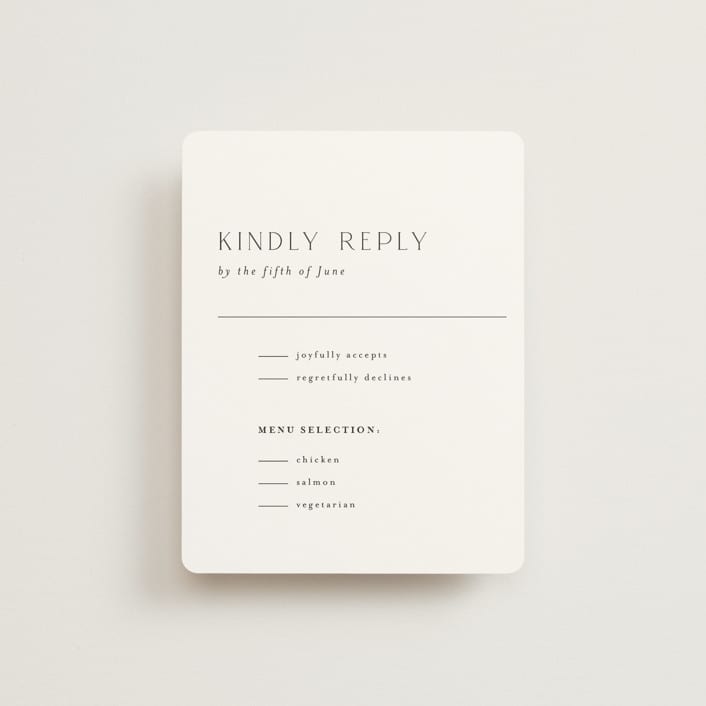 "Classic Chic" - RSVP Cards in Pearl by Shirley Lin Schneider - Front