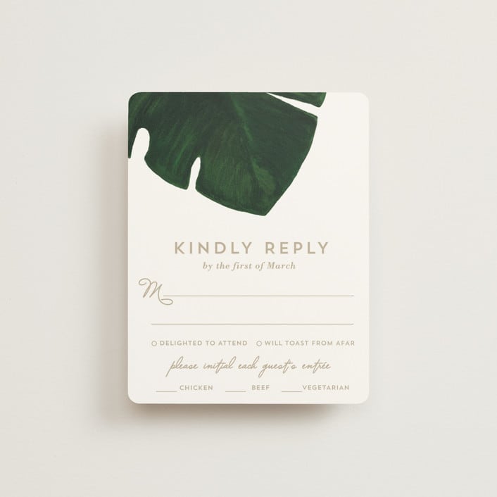 "Palm" - RSVP Cards in Classic Palm by Kaydi Bishop - Front