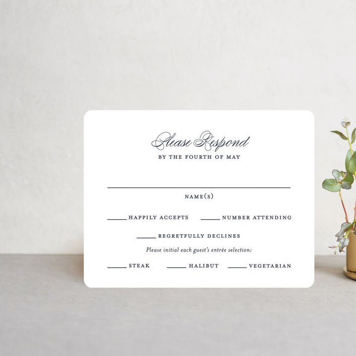 "Flawless" - RSVP Cards in Midnight by Kimberly FitzSimons - Front