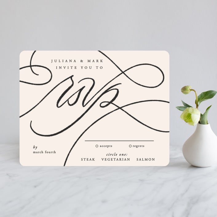 "Fountain Pen" - RSVP Cards in Creme by Erin L. Wilson - Front