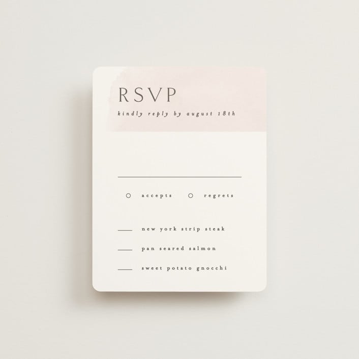 "Softly Layered" - RSVP Cards in Blush by Everett Paper Goods - Front