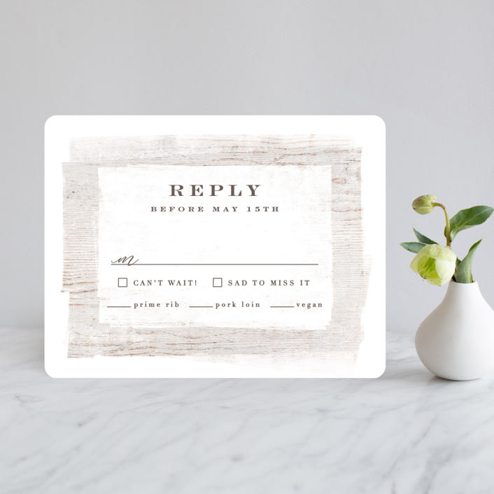 "Barnwood" - RSVP Cards in Ash by Hooray Creative - Front