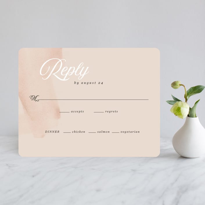 "Romance" - RSVP Cards in Snowball by Anna Elder - Front