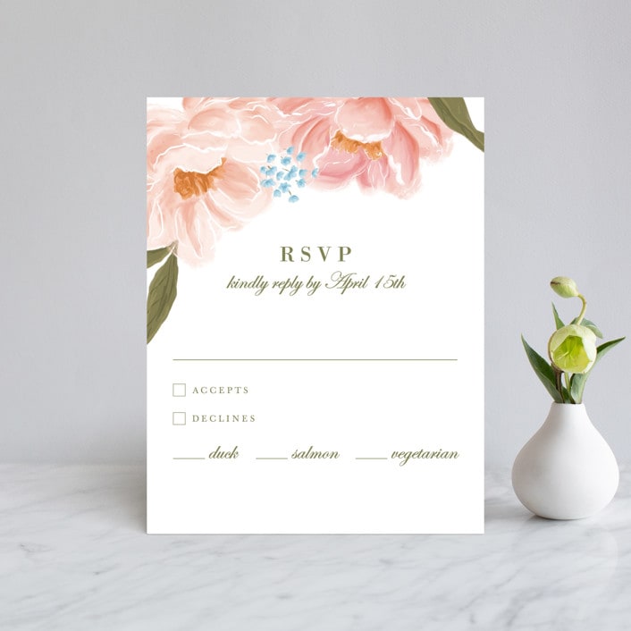 "Peony Gardens" - RSVP Cards in Peony by Inna Moreva - Front