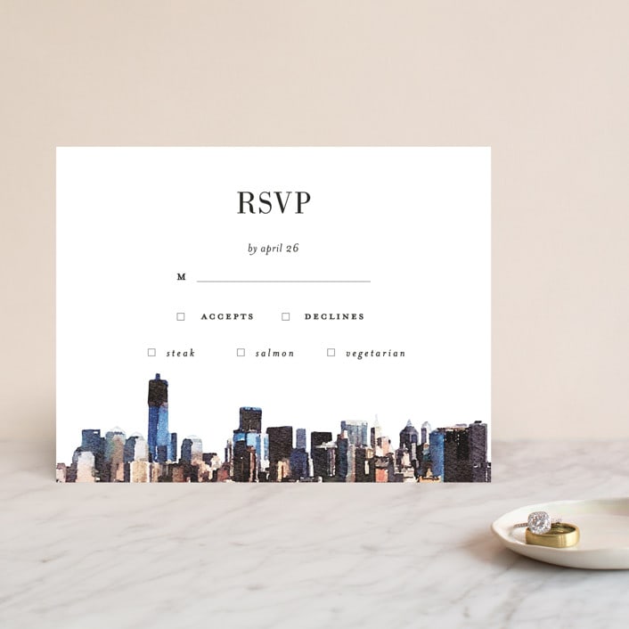 "Bold city" - RSVP Cards in Ivory by Cass Imagines - Front