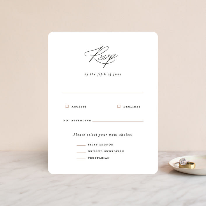 "Tallulah" - RSVP Cards in Linen by Jennifer Wick - Front