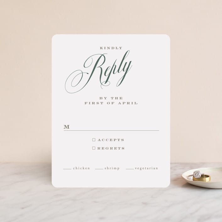 "Roman Shade" - RSVP Cards in Evergreen by Carrie ONeal - Front