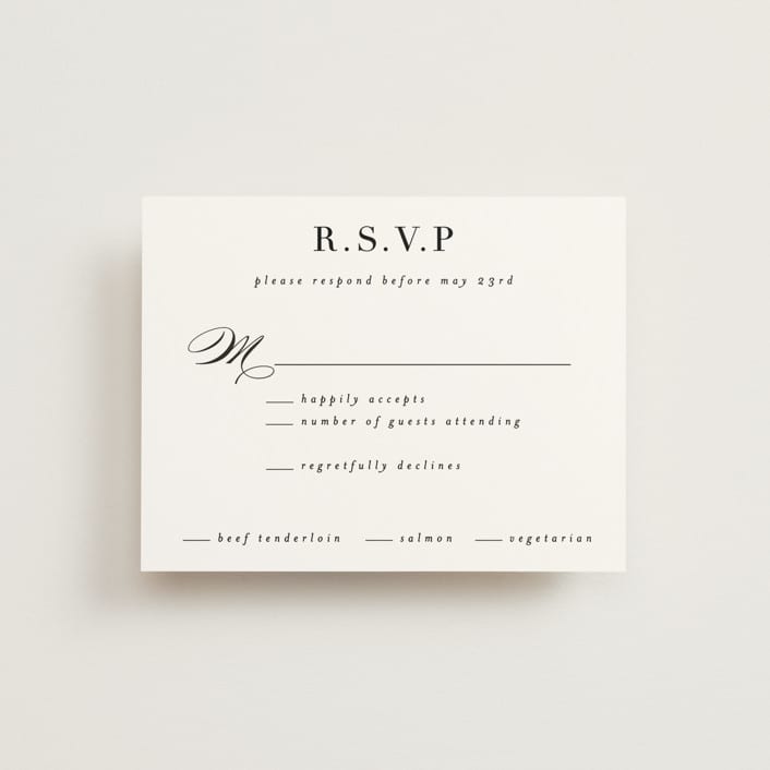 "Charming" - RSVP Cards in Pearl by AK Graphics - Front