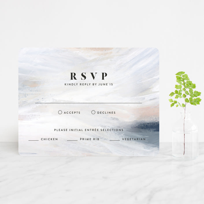 "wishful" - RSVP Cards in Tide by Kate Ahn - Front