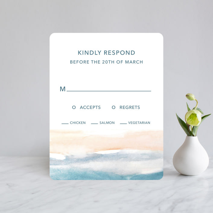"Sea and Sand" - RSVP Cards in Cortez by Jenny Partrite - Front
