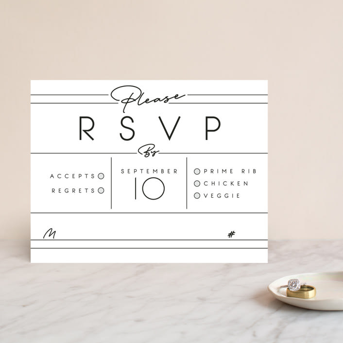 "Vesperum" - RSVP Cards in Slate by GeekInk Design - Front