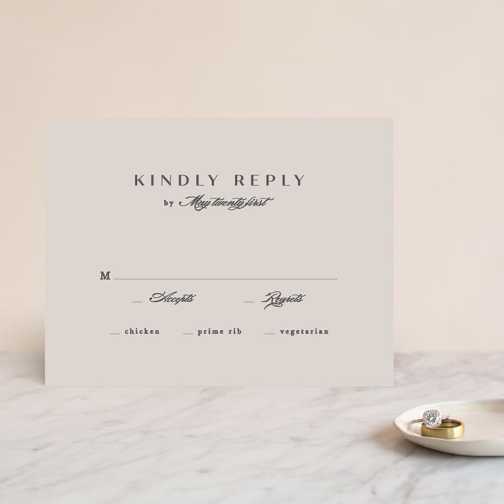 "Photographed" - RSVP Cards in Ecru by Creo Study - Front