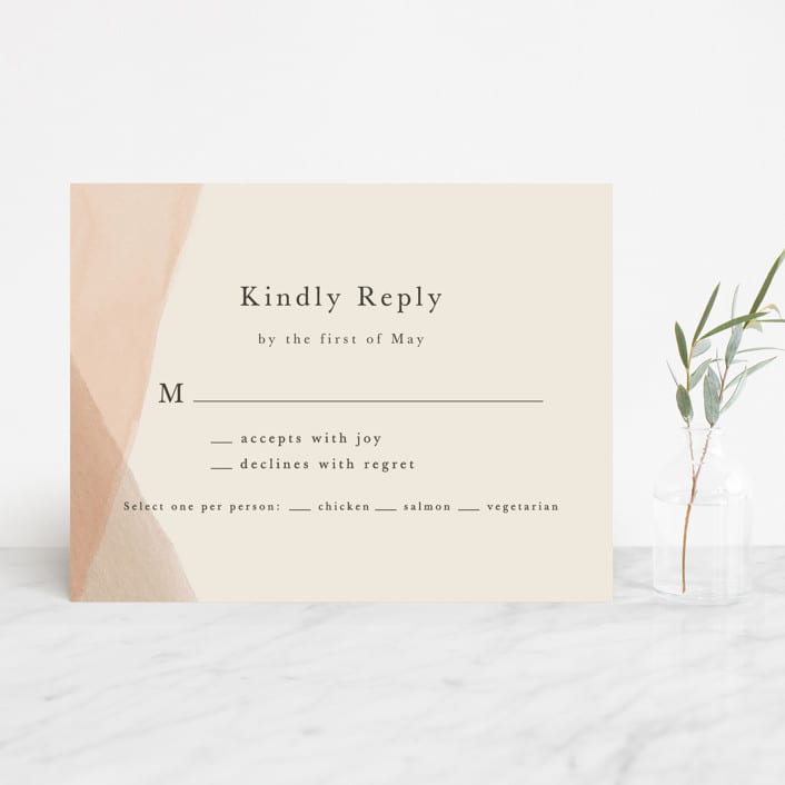 "Desert Wash" - RSVP Cards in Peach by Amy Kross - Front