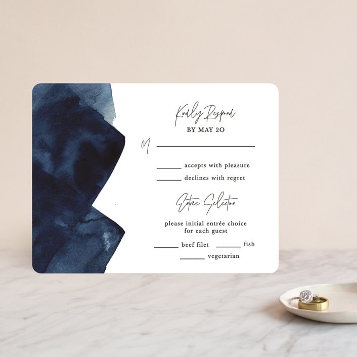 "Plain and Simple" - RSVP Cards in Sapphire by Chris Griffith - Front