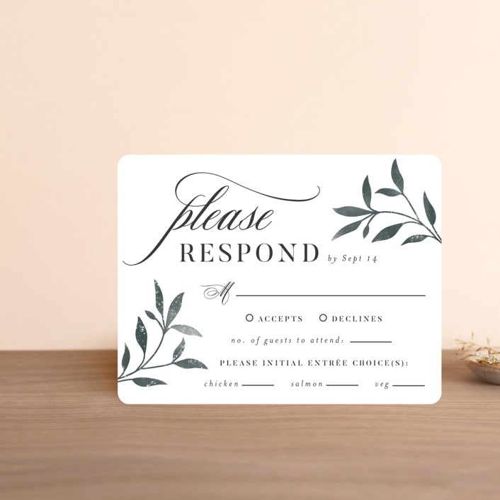"Serafina" - RSVP Cards in Sage by Melanie Kosuge - Front