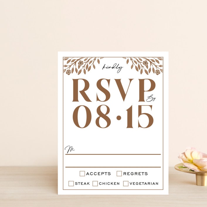 "Grand Natura" - RSVP Cards in Noir by GeekInk Design - Front