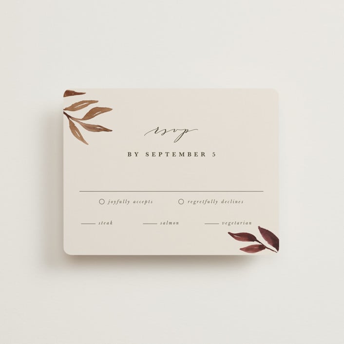 "botanical portrait" - RSVP Cards in Leather by Kate Ahn - Front