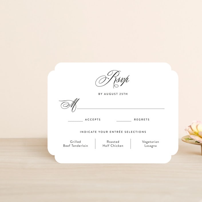 "our moment" - RSVP Cards in Tuxedo by Jill Means - Front