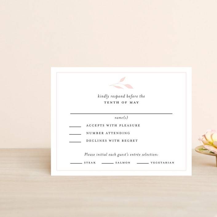 "Emblem" - RSVP Cards in Petal by Kimberly FitzSimons - Front