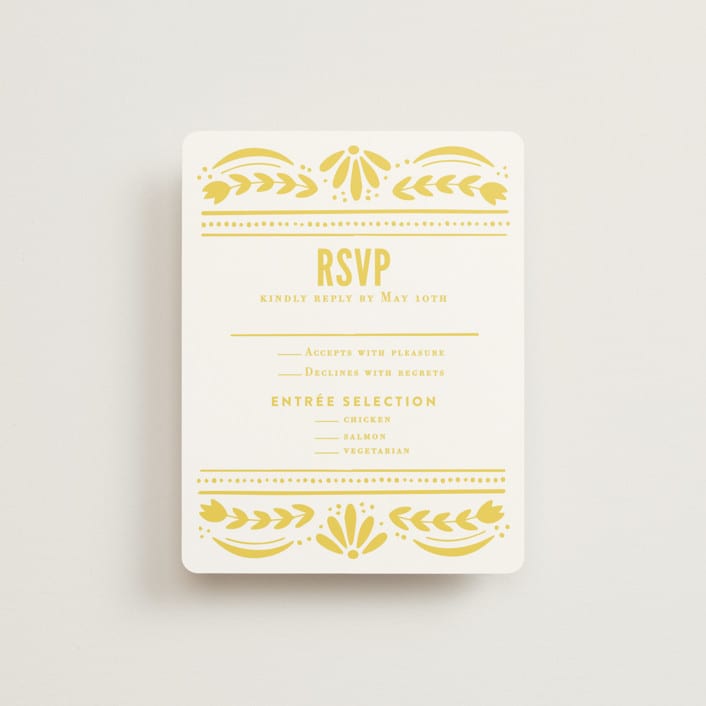"Pretty Picado" - RSVP Cards in Sunshine by Jessie Steury - Front