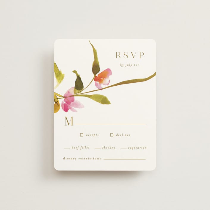 "colorwash floral" - RSVP Cards in Blossom by Angela Marzuki - Front