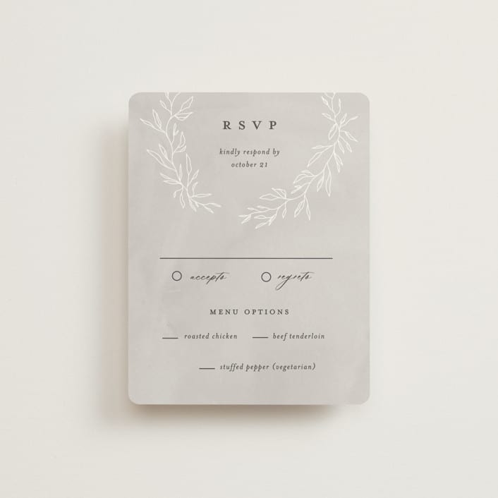 "Abundant Wreath" - RSVP Cards in Fog by Pixel and Hank - Front