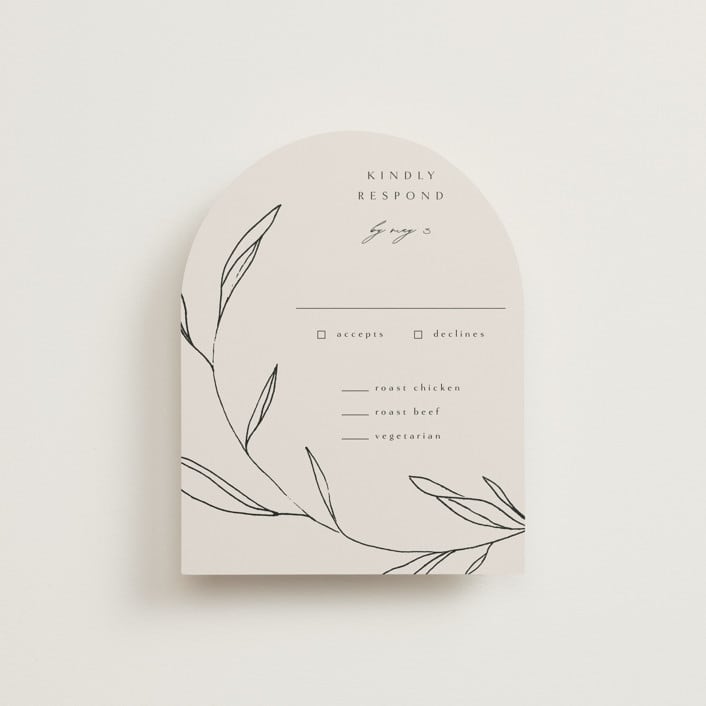 "Waldorf" - RSVP Cards in Taupe by Kelly Schmidt - Front