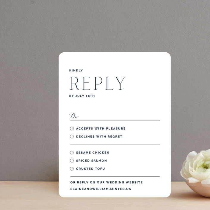 "Forever Intertwined" - RSVP Cards in Navy by Lindsay Stetson Thompson - Front