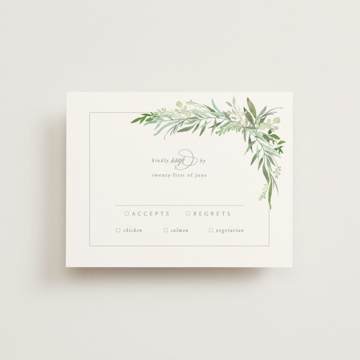 "I do" - RSVP Cards in Fern by Creo Study - Front