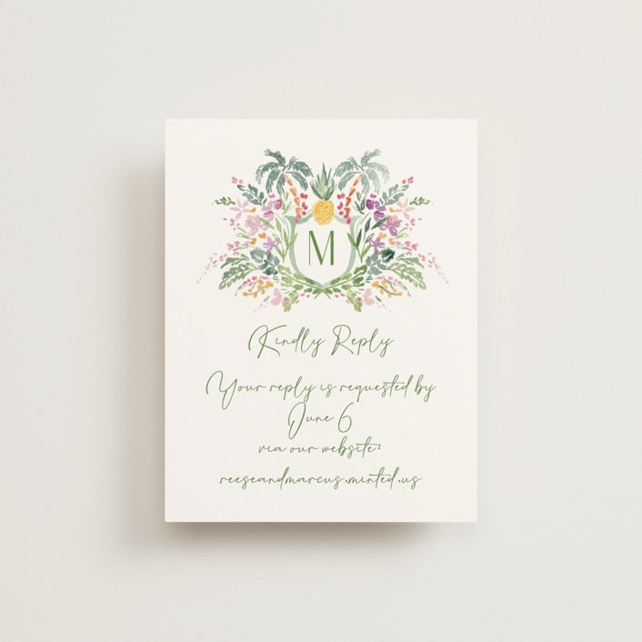 "Tropical Dreams" - RSVP Online Enclosure Cards in Jungle by Petra Kern - Front
