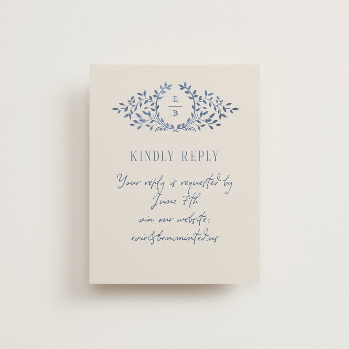 "Pavilion" - RSVP Online Enclosure Cards in Navy by Petra Kern - Front