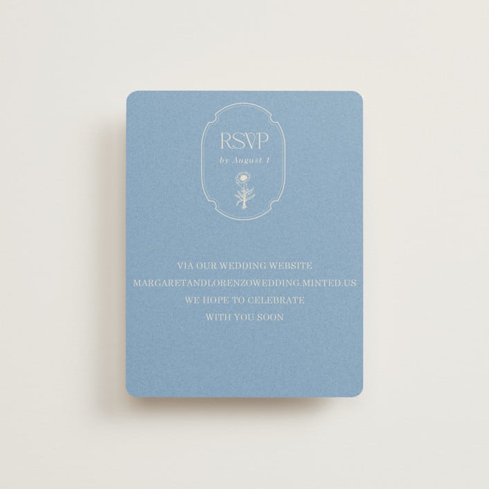 "Flora Arch" - RSVP Online Enclosure Cards in Cerulean by Baumbirdy - Front