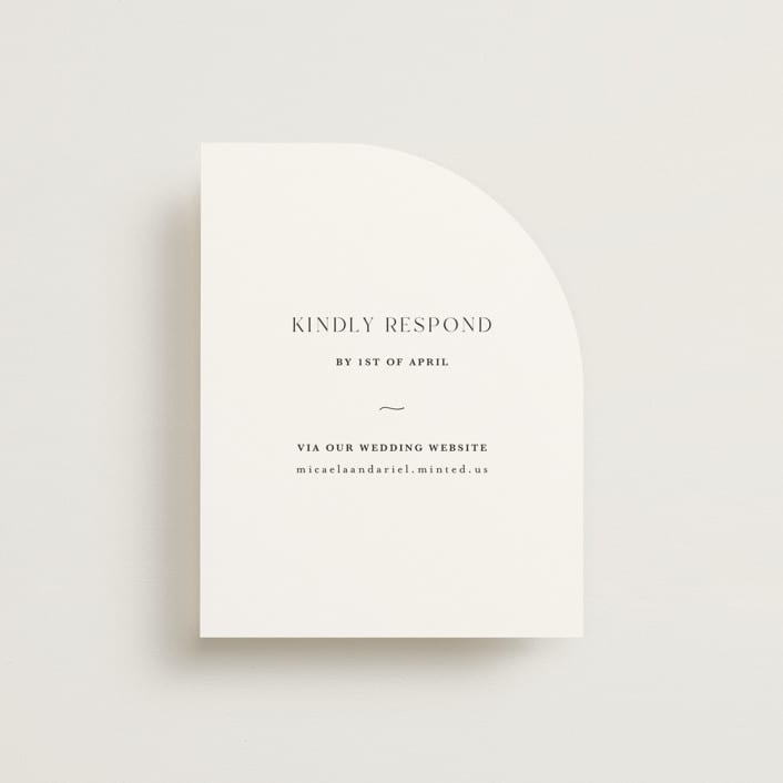"Classic & Timeless" - RSVP Online Enclosure Cards in Obsidian by Lucrecia Caporale - Front