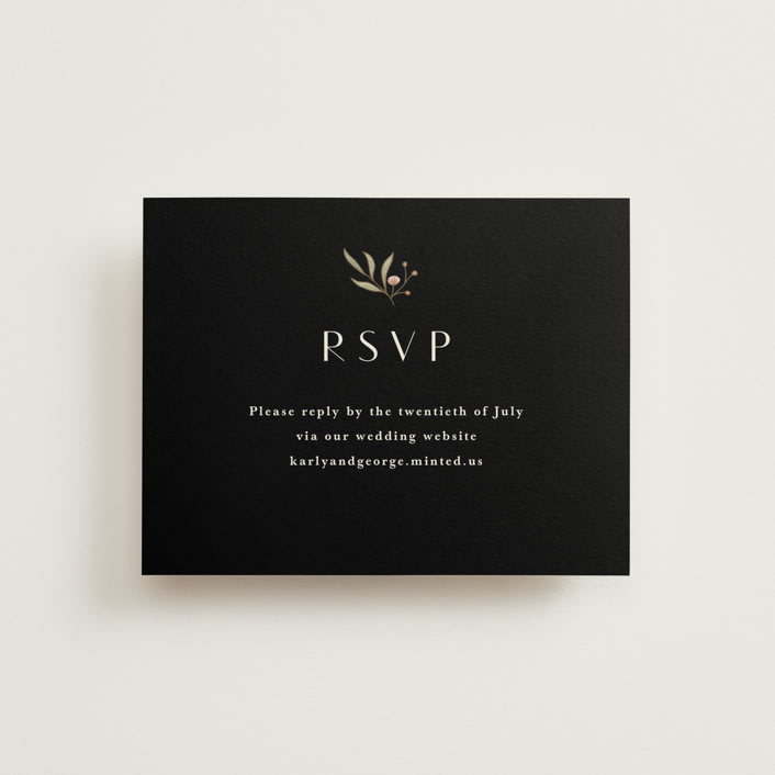 "Garden Moonlight" - RSVP Online Enclosure Cards in Ink by Katherine Moynagh - Front