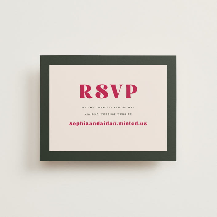 "Rose Garden" - RSVP Online Enclosure Cards in Magenta by Leah Bisch - Front