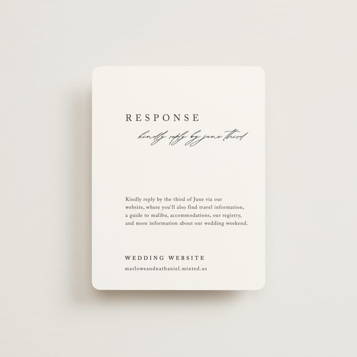 "Astoria" - RSVP Online Enclosure Cards in Silk by Kelly Schmidt - Front