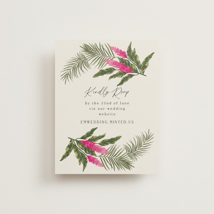 "Tropical garden" - RSVP Online Enclosure Cards in Lime by Elly - Front