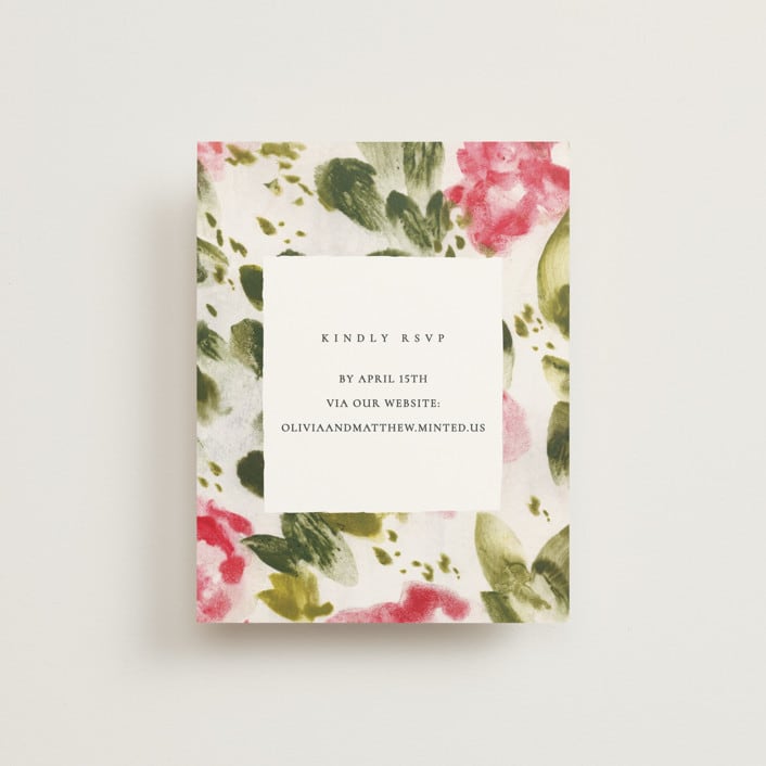 "Wild Roses" - RSVP Online Enclosure Cards in Bush by Sumak Studio - Front
