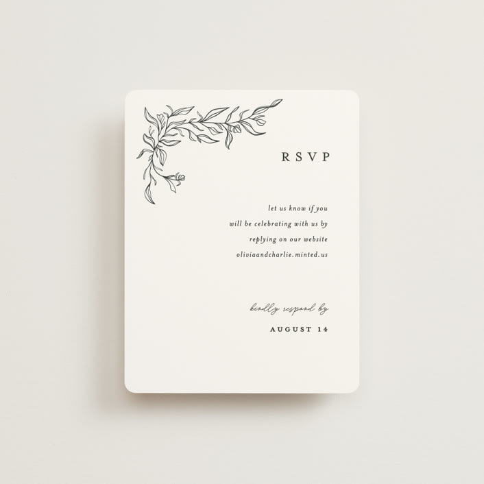 "Floral Cascade" - RSVP Online Enclosure Cards in Alpine by Pixel and Hank - Front