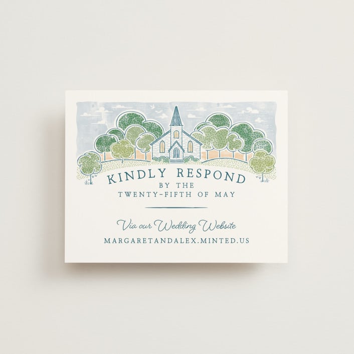 "Going to the Chapel" - RSVP Online Enclosure Cards in Meadow by Paper Sun Studio - Front